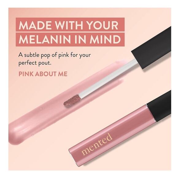 Mented Cosmetic Lip Gloss Moisture Lipstick Cruelty Free Vegan Pink About Me NEW - Picture 3 of 7